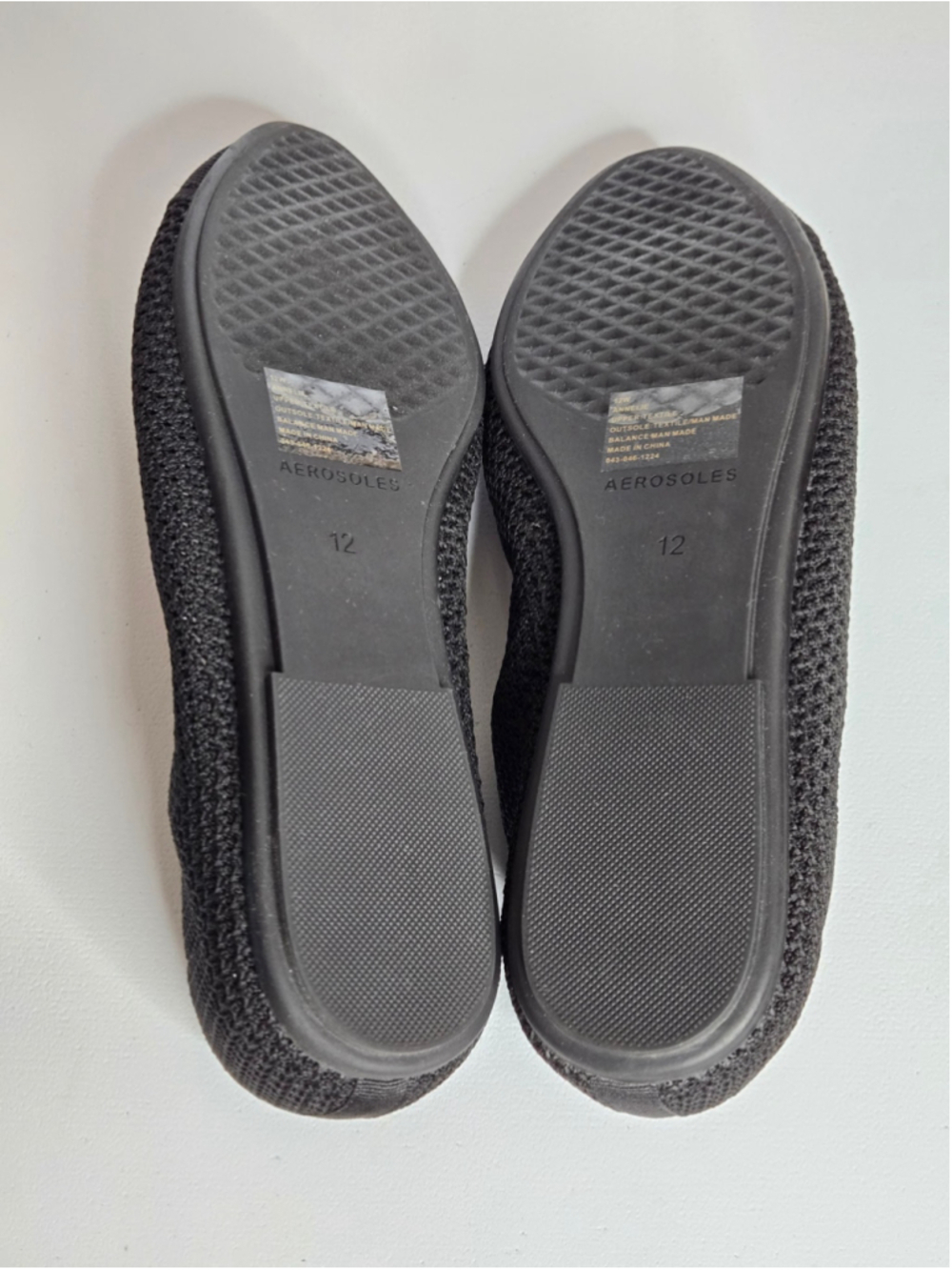 Aerosoles Women Annelie Black Knit Ballet Flats Slip-On Sz 12W - Picture 8 of 8